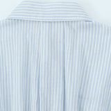 Sæt med stribet langærmet skjorte og højtaljet miniskørt med bindebånd foran