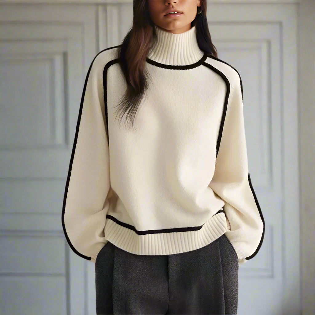 Hyggelig luksuriøs rullekravetrøje, elegant, blød og chik til kvinder