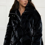 Overdimensioneret quiltet bomuldsjakke