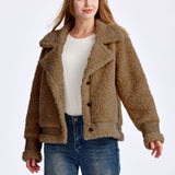 Shearlingjakke med revers