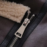 Lang jakke i kunstpels med flere lynlåse