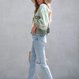 Langærmet frakke i børstet vaffelstrik