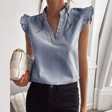 Jessica - Elegant designer stribet bomuldsbluse