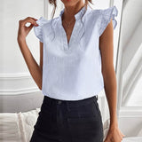 Jessica - Elegant designer stribet bomuldsbluse