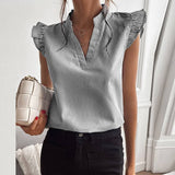 Jessica - Elegant designer stribet bomuldsbluse