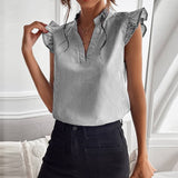 Jessica - Elegant designer stribet bomuldsbluse