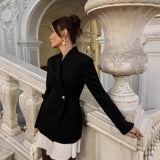 Blazer med rynket talje