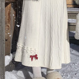 A-formet striknederdel med sløjfedetaljer