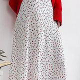 Højtaljet havfruenederdel med blomsterprint