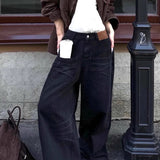 Vintage falmede jeans med indadvendte lommer og vide ben