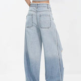 Rippede, lige jeans med falmet finish