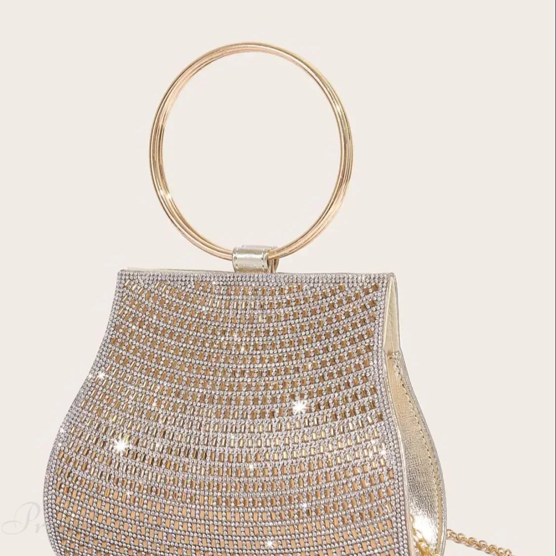 Brudeclutch udsmykket med rhinsten og diamanter