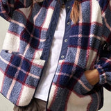 Langærmet uldjakke med dobbelt fleece-ternmønster