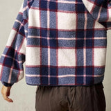 Langærmet uldjakke med dobbelt fleece-ternmønster