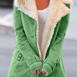 Damefrakke – Tætsiddende snit – Blød uldeffekt – Stor krave – Knaplukning