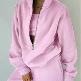 Dame træningssæt – Afslappet pasform – Lynlås i halsen – Elastik i taljen