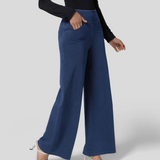 Damebukser med vide ben – Høj talje – Flagrende snit – Struktureret denimmodel