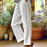 Damebukser – Løs pasform – Ankellange – Naturfibre – Sidelommer