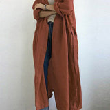 Dametrenchcoat – Oversized pasform – Åndbart stof – Ankellang – Åben