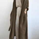 Dametrenchcoat – Oversized pasform – Åndbart stof – Ankellang – Åben