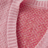 V-hals strikket vest med støvlemønster