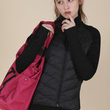 Let, tætsiddende dunjakke med høj krave, vindtæt sportsjakke