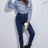 Fløjlsjakke med tætsiddende talje