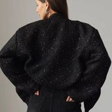 Kort pilotjakke pyntet med perler