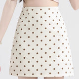 Trapeznederdel med polkaprikker