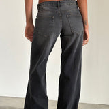 Vintage falmede jeans, stretch, lige snit