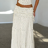 Prikket bustier maxinederdel med sløjfe i siden