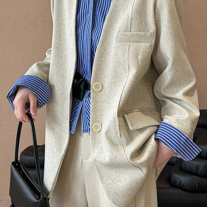 Afslappet blazer med V-hals