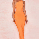 Asymmetrisk aftenkjole uden ryg