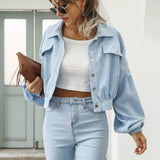 Kort fløjlsjakke med knapper