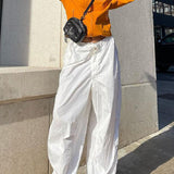 Trendy cargobukser med lav talje og snøre