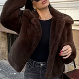 Blød, plysagtig langærmet jakke