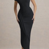 Asymmetrisk bodycon maxi aftenkjole