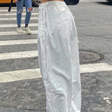 Trendy cargobukser med lav talje og snøre