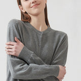 Let bomuldsstrikket friluftsvest med rund hals