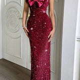 Elegant stropløs maxikjole til særlige lejligheder