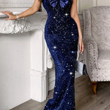 Elegant stropløs maxikjole til særlige lejligheder