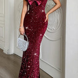 Elegant stropløs maxikjole til særlige lejligheder