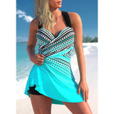 Dame Tankini – Flatterende snit – Brede stropper – Svajer i bunden med indbygget nederdel