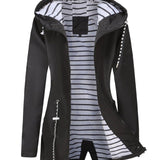 Unisex lang jakke – Vandtæt – Afslappet pasform – Hætte med snøre – Fuld lynlås