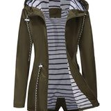 Unisex lang jakke – Vandtæt – Afslappet pasform – Hætte med snøre – Fuld lynlås