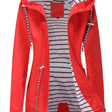 Unisex lang jakke – Vandtæt – Afslappet pasform – Hætte med snøre – Fuld lynlås