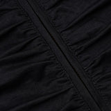 bikerjakke med rynket talje