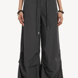 Y2K Retro Grå Militær Cargobukser