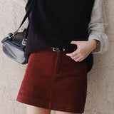 Retro fløjlsnederdel i trapez