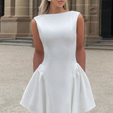 Sexet minikjole, rygløs, ærmeløs, ensfarvet